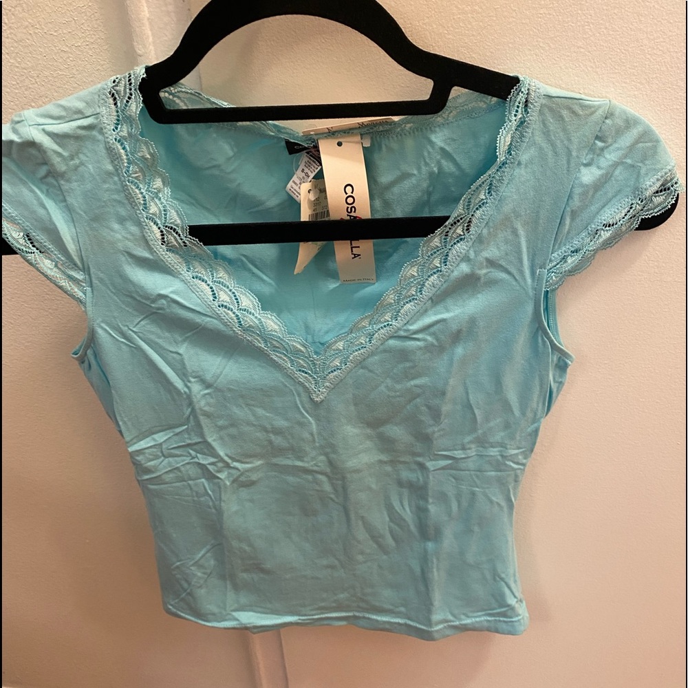 NWT Cosabella Blue V-Neck Gianna Camisole Top S